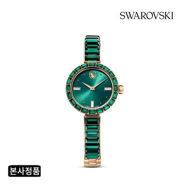 스와로브스키 [본사정품/쇼핑백증정] Matrix Bangle 그린 샴페인 골드 톤 시계 5690808