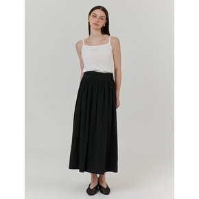 Shirring waist skirt (Black)