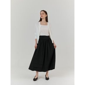 Shirring waist skirt (Black)