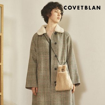 코벳블랑 COVETBLAN  여성 퍼카라 체크핸드메이드 코트V198MCT209W