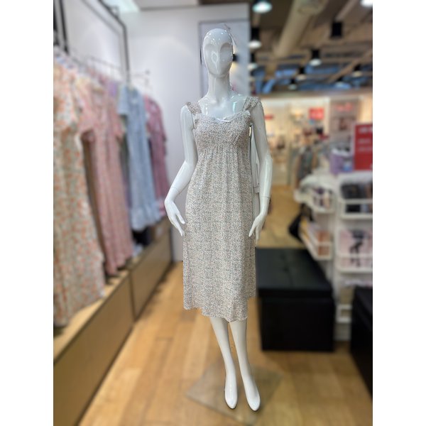 [파주점] 면, 레이온 잔꽃나염 컵드레스 (BE) VGN4423