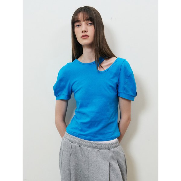 [리퍼브] 25 Summer_ Blue Cut-out T-Shirt