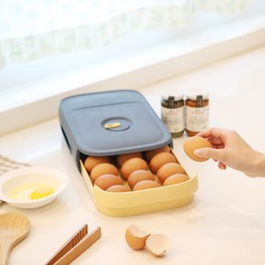 크린리빙 파스텔 에그트레이 블루 슬라이드 계란 보관함 냉장고 계란 정리통