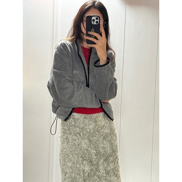 [지나정 콜라보] Soft Fleece Jacket Grey_F254JP10