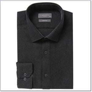 란체티 남성 겨울 기모 블랙/와인컬러 솔리드 슬림핏 긴소매셔츠 LUW4302BA 외 1