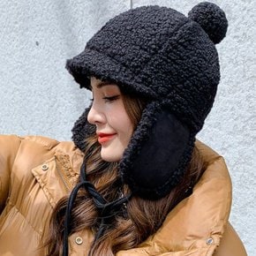 로피 양털 뽀글이 귀달이 귀도리 모자_A3636