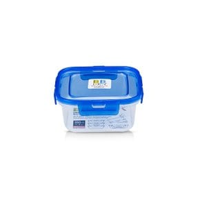 정사각 밀폐용기 냉장고정리 보관용기 반찬통 350ml (블루)