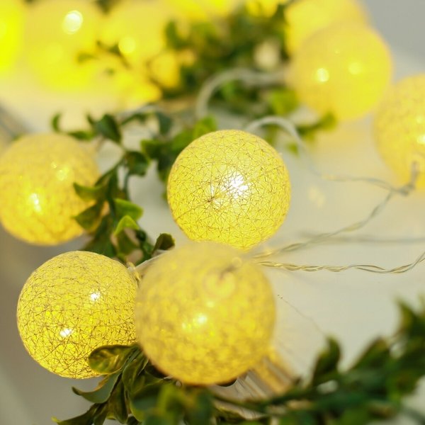 [은하수] 20구 LED 코튼볼 골드전구 건전지 감성조명