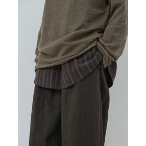 wide round pants (charcoal brown)