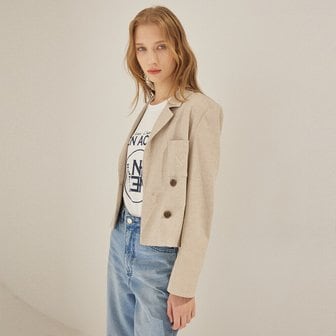  포켓 자수 더블 린넨 자켓 X235PWJ404