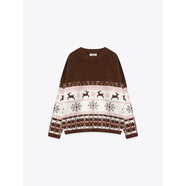 스노우 플라워 루돌프 노르딕 울 블렌드 라운드 니트(MAFDKN19MDW)