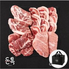 [바로배송] 한돈선물세트 1등급 특수부위 4종 1.2kg (꼬들목살300g+두항정살300g+꽃차돌살300g+뽈살300g)