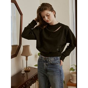 Front cut out sweatshirt (2color)