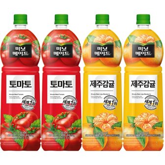  미닛메이드 토마토 1.5L 2개+제주감귤 1.5L 2개 / 총 4개