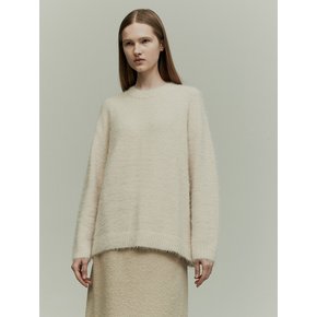 RELAXED FIT KNITTED TOP BUTTER CREAM