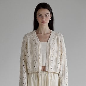 FLORAL CROCHET STRAP SUMMER CARDIGAN IVORY