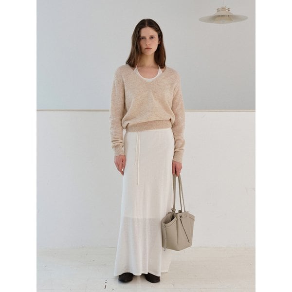 CHERI FLARED LONG SKIRT [IVORY]