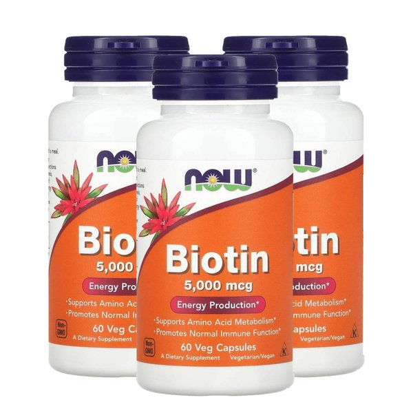 나우푸드 비오틴 Biotin 5000mcg 60 베지캡슐 3개