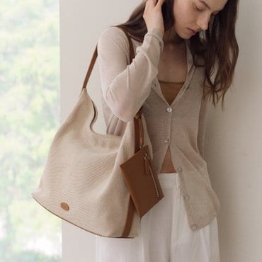 로서울 Pulpy hobo bag Jute Creamy tan