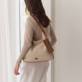 Pulpy hobo bag Jute Creamy tan