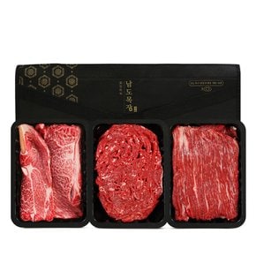 [냉장][산지직송] 전라도 한우 1등급 구이혼합세트 1호 1.2kg(꽃등심400g+불고기400g+국거리400g)