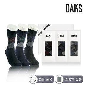 닥스양말 신사 면스판 장목 원색다이아 3족세트 DK24341