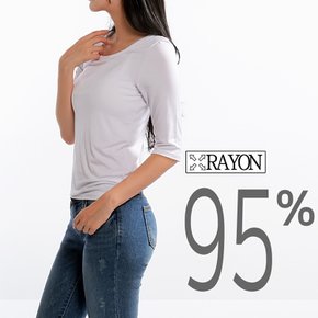 7부 레이온티셔츠 레이어드티 여행룩