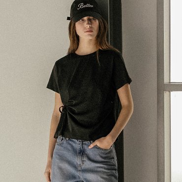 노운베러 Side tuck strap T-shirt KNSS03TS10_Black