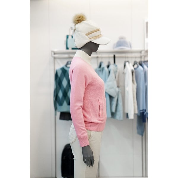 [여주점] 골프웨어 여성 골프 이중에리 부클 라글랑 방풍 스웨터 TOA04