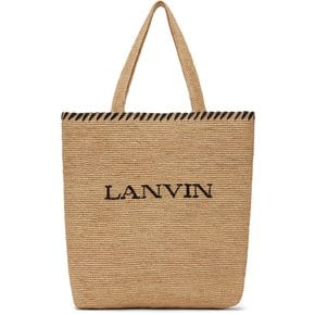 베이지 Lanvin 라피아 토트백 241254M172011