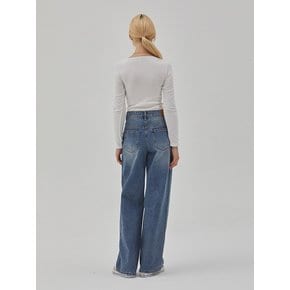 DENIM LOOSE WIDE LONG PANTS BLUE