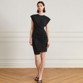 YY_Asymmetric fitted dress_BLACK