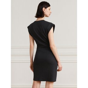 YY_Asymmetric fitted dress_BLACK