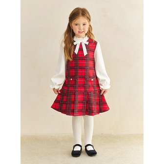 헤이미니 프레피체크리본밍크기모원피스