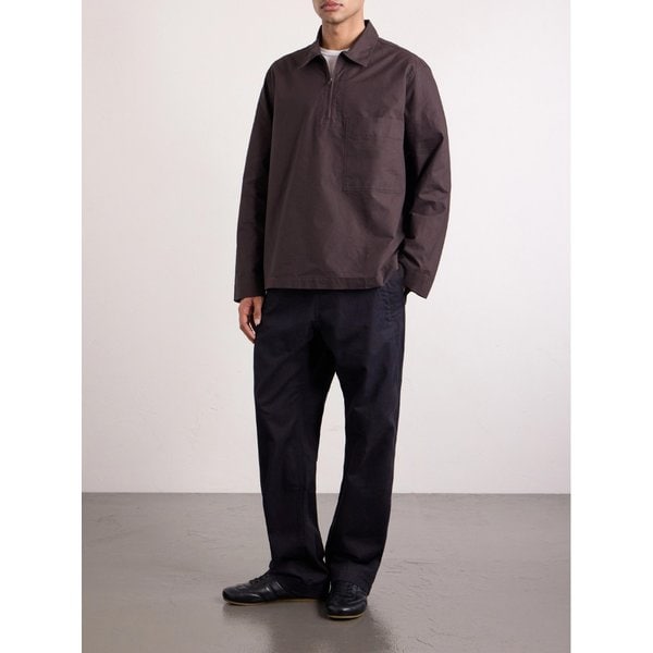 하프 집업 코튼 셔츠 46376663163001456