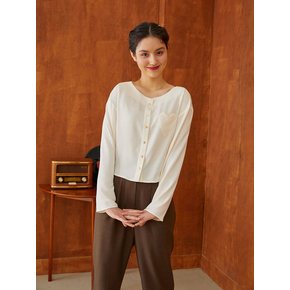 heart pocket blouse (ivory)