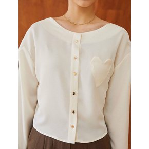 heart pocket blouse (ivory)