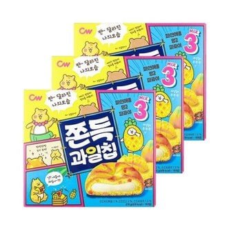  CW 청우 쫀득과일칩 215g x 3개/ 찰떡파이 과일맛과자_