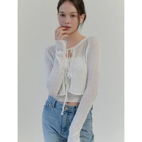 Fig ribbon cardigan (white)