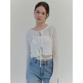 Fig ribbon cardigan (white)