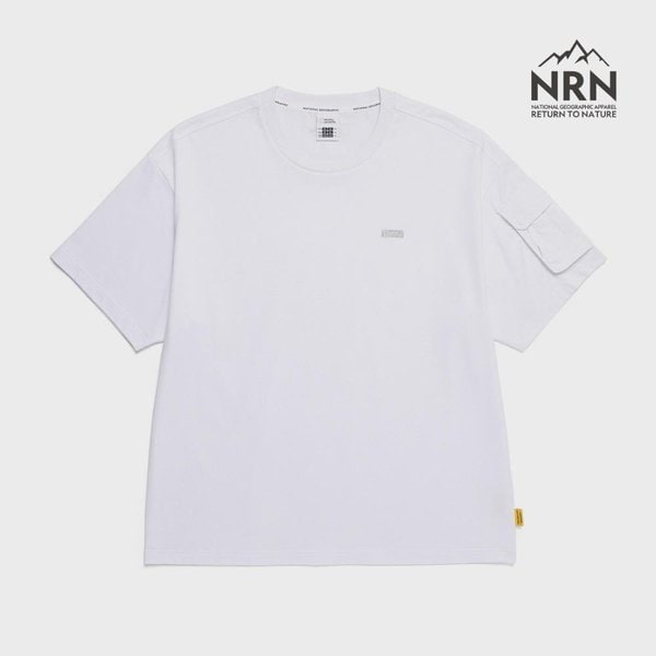 [여주점] N252MTS110 NRN 소매 포켓 세미오버핏 반팔 티셔츠 WHITE