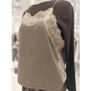 스타필드수원 TOHDFBL010 스웨이드 레이스 나시 뷔스티에 블라우스