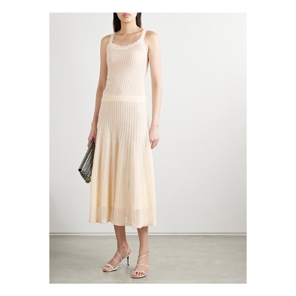 케이트 던 포인텔 니트 미디 스커트 크림 1647597358465009