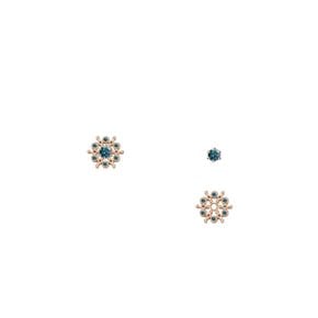 E022+E025 RG 14K 블루토파즈 블루다이아몬드 귀걸이 SET
