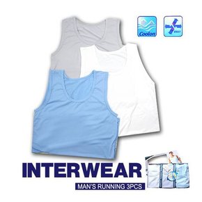 [interwear]국산 인터웨어르쁠레 런닝 3종세트LMR_3006 런닝세트/언더웨어/나시런닝/남자런닝