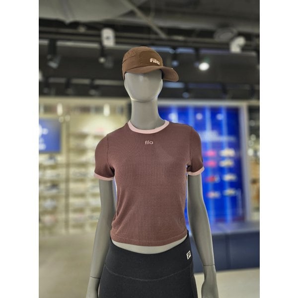 [파주점] 여성 골지 캡내장 크롭 반팔 티(FS2ITH2252F-BRN)