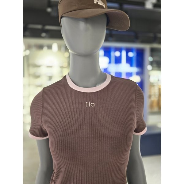 [파주점] 여성 골지 캡내장 크롭 반팔 티(FS2ITH2252F-BRN)