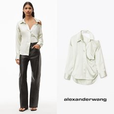 alexanderwang 알렉산더왕 실크 샤르뫼즈 오픈 백 화이트 셔츠