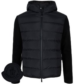 [부산점] 택누락 /몽클레어 블랙 울 니트 믹스 후드 구스 다운 집업 자켓 9B00010 M1122 999