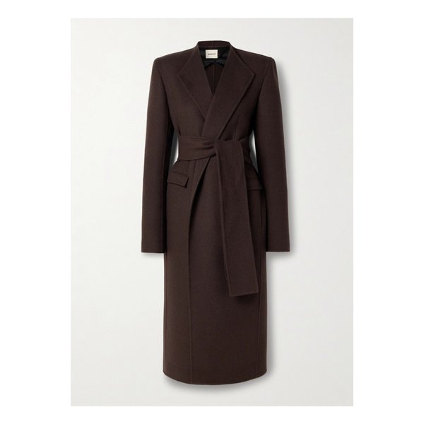 케이트 젤슨 벨트 울 펠트 코트 다크 브라운 46376663162912851